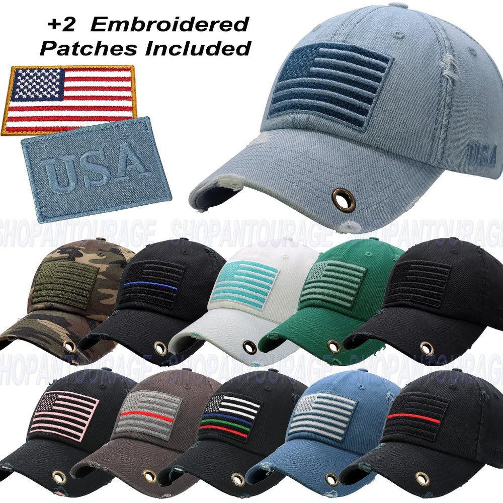 ANTOURAGE American Flag Vintage Hat with Keyhole